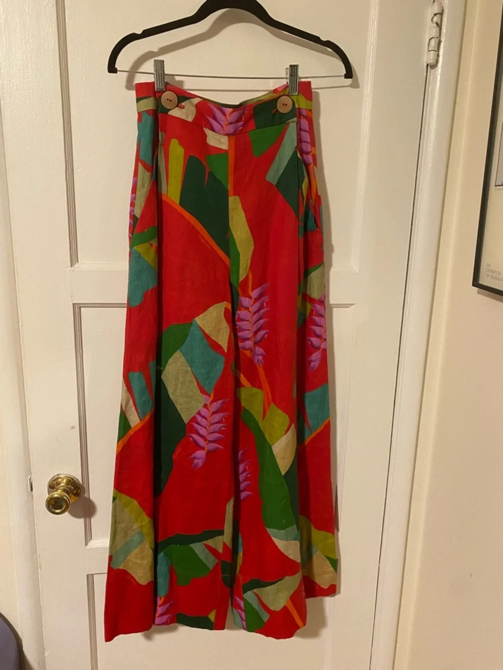 FARM Rio Heliconia Red Wide-Leg Tropical Print Pants - Picture 11 of 16